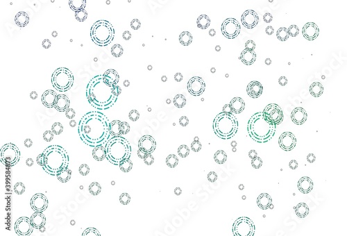 Light Blue, Green vector background with bubbles.