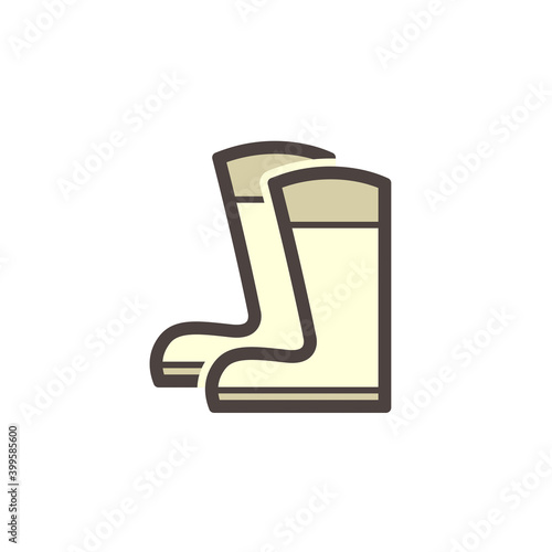 Safety boot or safety shoe vector icon. That footwear is personal protective equipment (PPE) for wear to work in construction site to protection, safe or prevent foot of builder or worker injury.