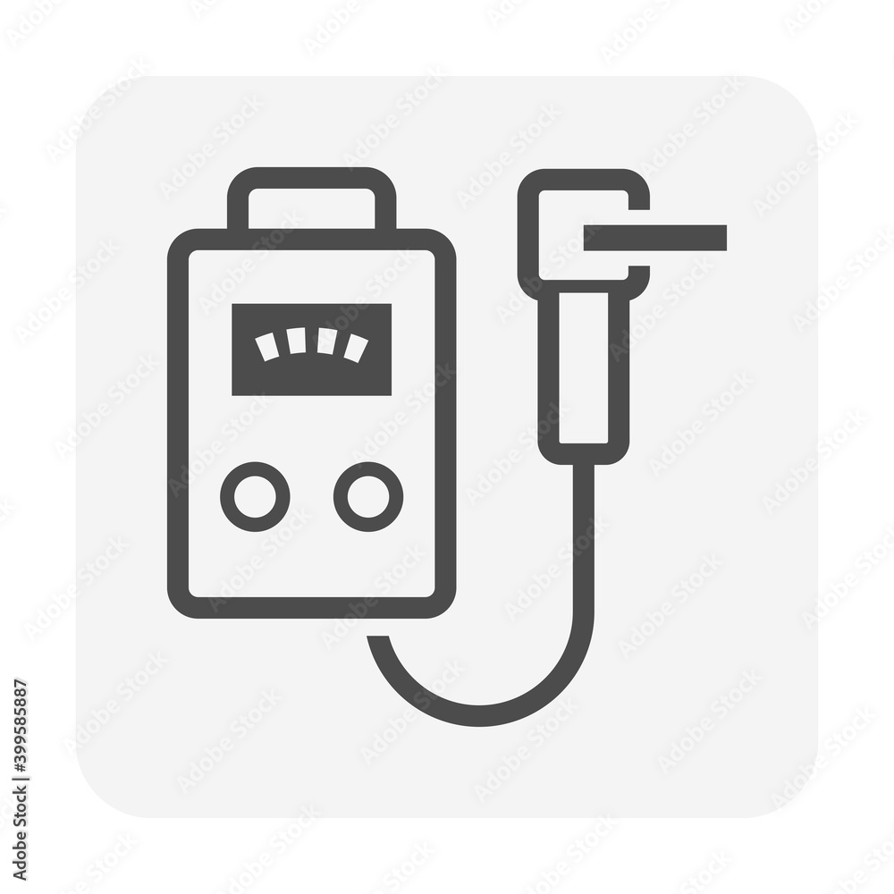 Engine driven welder vector icon. For generated electricity or welding power for stick welding process. That joins metal by heating it with an arc between a covered metal electrode and workpiece. Engine driven welder vector icon. For generated electricity or welding power for stick welding process. That joins metal by heating it with an arc between a covered metal electrode and workpiece.