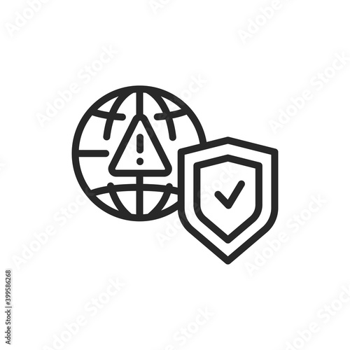 Environmental harm insurance color line icon. Isolated vector element.