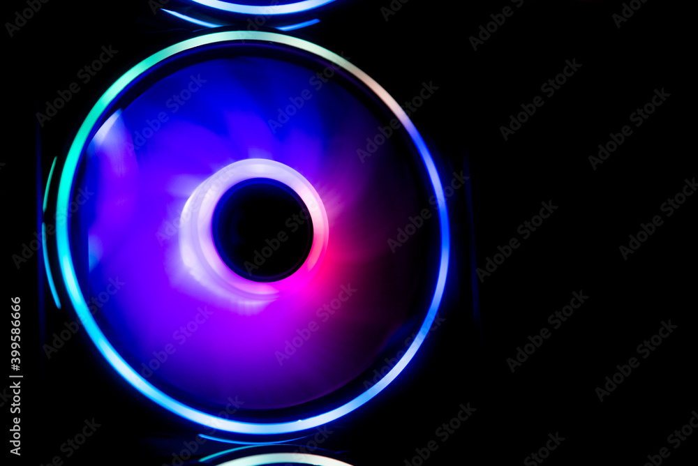 Colorful RGB Led Lights of Gaming Computer Cooler Fan Colorful RGB Led Lights of Gaming Computer Cooler Fan