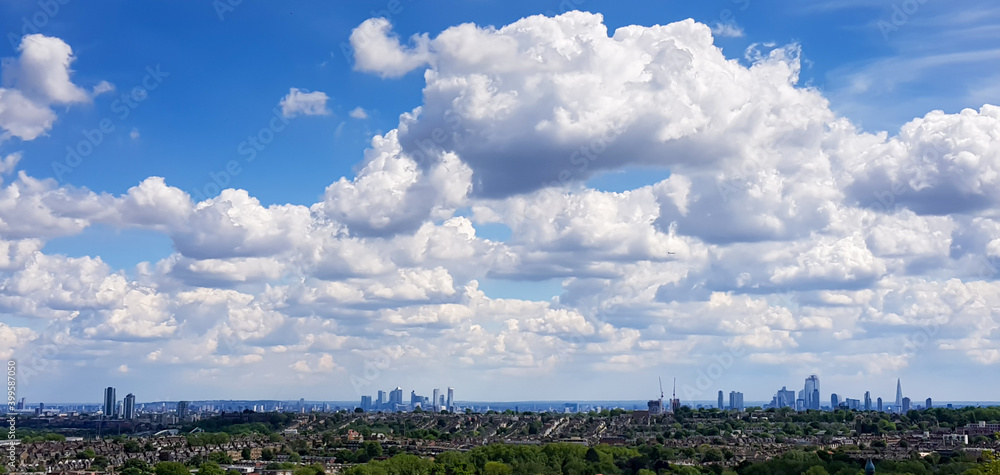 View of London from Alexandra Palace in North London, United Kingdom.