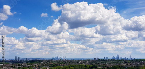 View of London from Alexandra Palace in North London, United Kingdom.