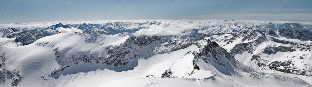 Winterpanorama in den Salzburger Bergen