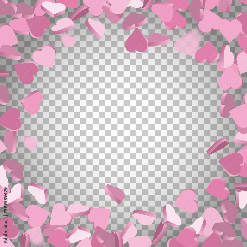 Pink little Hearts love background - Design for valentines day and love transparent 