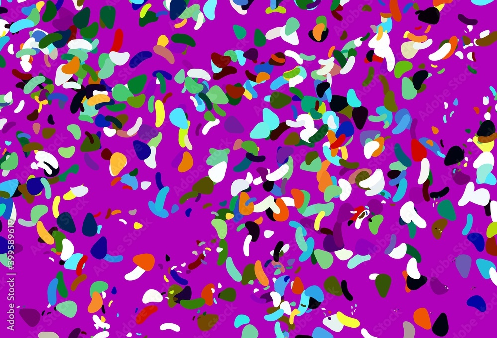 Light multicolor, rainbow vector pattern with chaotic shapes.