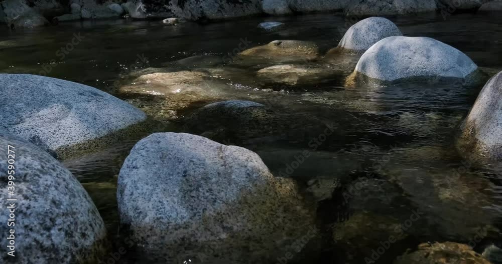 Water running over rocks at the Lynn Headwaters Regional Park in North Vancouver, BC with some sunshine highlights. 4K at 59.94 FPS. Water running over rocks at the Lynn Headwaters Regional Park in North Vancouver, BC with some sunshine highlights. 4K at 59.94 FPS.