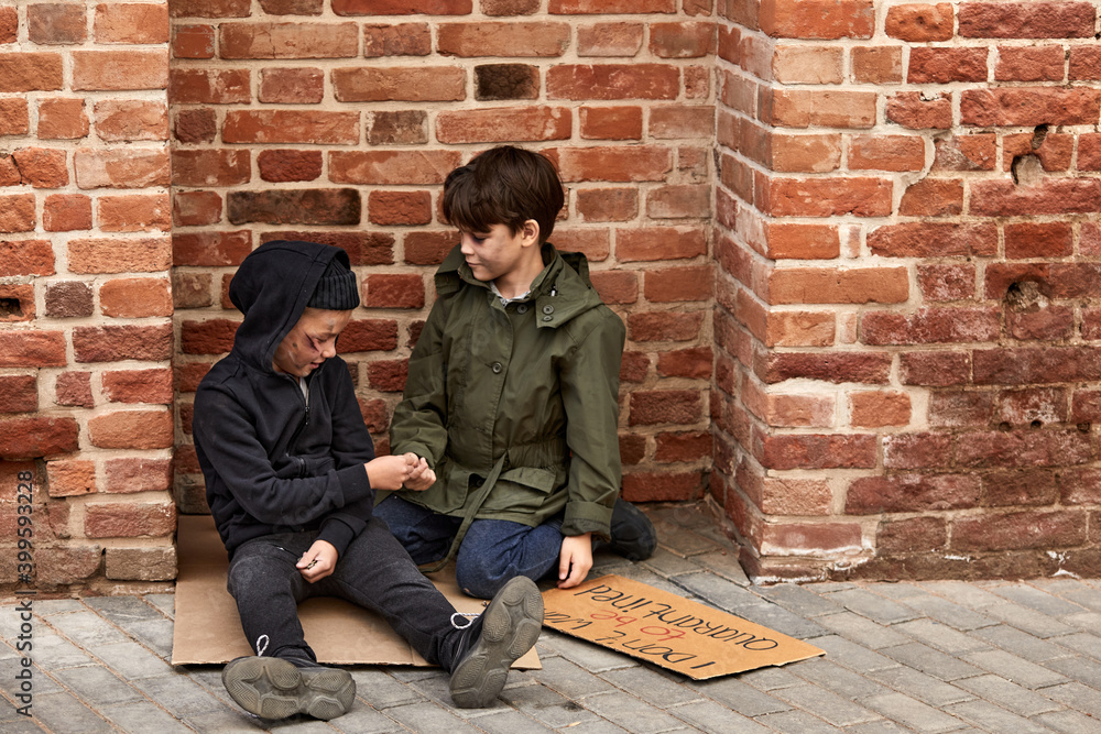 children beggars want people to help them, give shelter or money donation, they are depressed. poverty during covid-29 epidemic children beggars want people to help them, give shelter or money donation, they are depressed. poverty during covid-29 epidemic