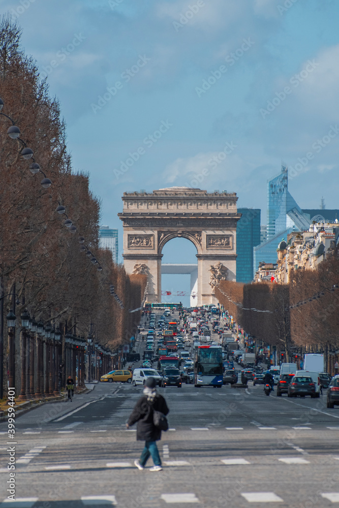 Obraz premium triumphal arch on the Champs Elysées
