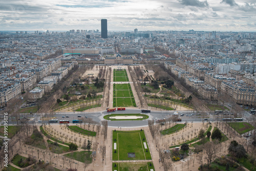 top view of the city of paris