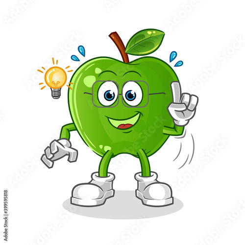 Wallpaper Mural green apple got an idea illustration. character vector Torontodigital.ca