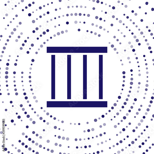 Blue Prison window icon isolated on white background. Abstract circle random dots. Vector.