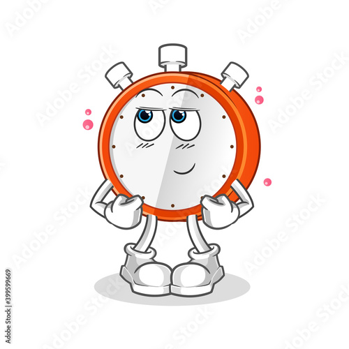 alarm clock shy vector. cartoon character