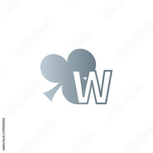 Letter W logo combined with shamrock icon design