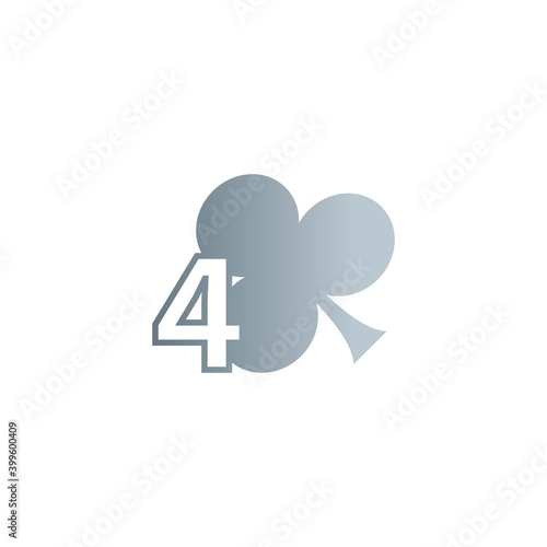 Number 4 logo combined with shamrock icon design