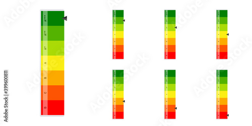 European Union energy efficiency rating. Vector illustration.