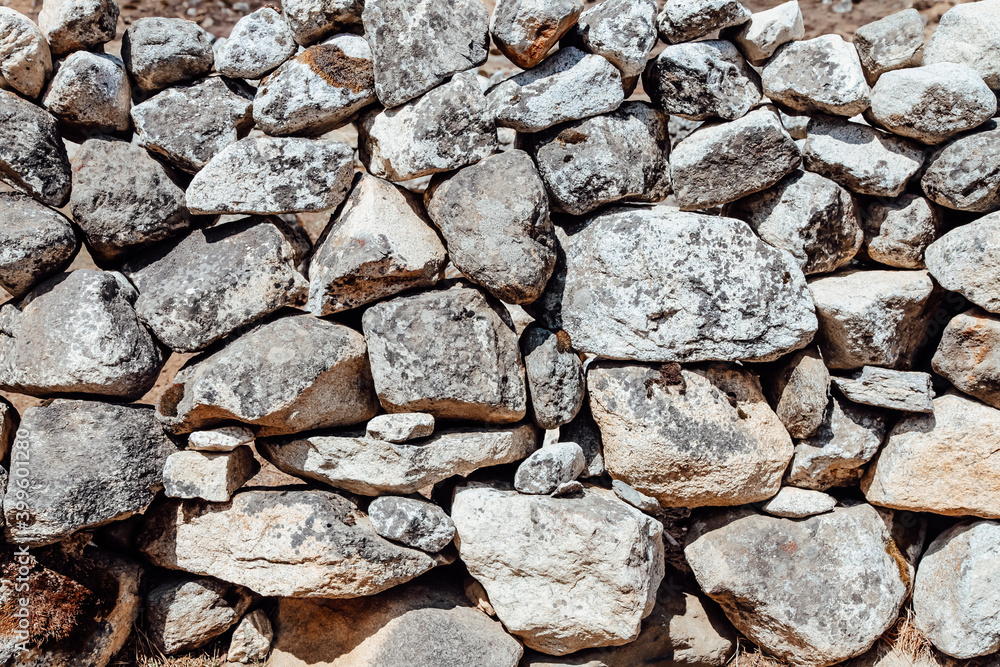 Texture of the stone wall. Horizontal shot.