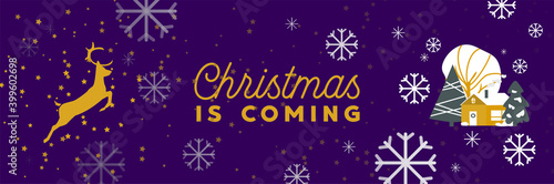 Dark Web banner. Christmas is coming. Outdoor concept for holidays invitation.