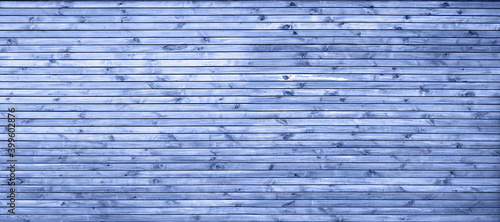 Panorama, blue wooden texture with narrow boards