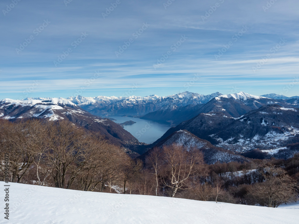 Winter landscape of Lake Como