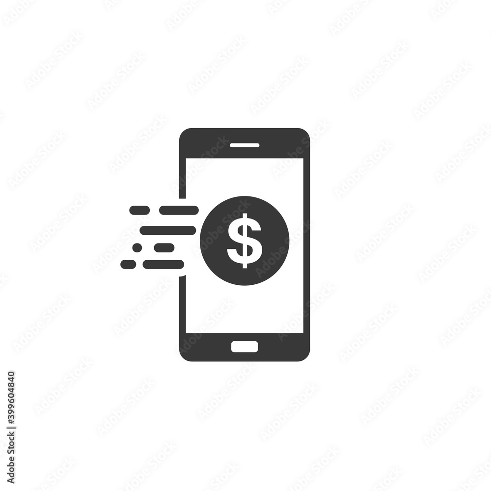 Mobile banking icon in trendy flat style design. Vector graphic illustration Mobile banking icon in trendy flat style design. Vector graphic illustration