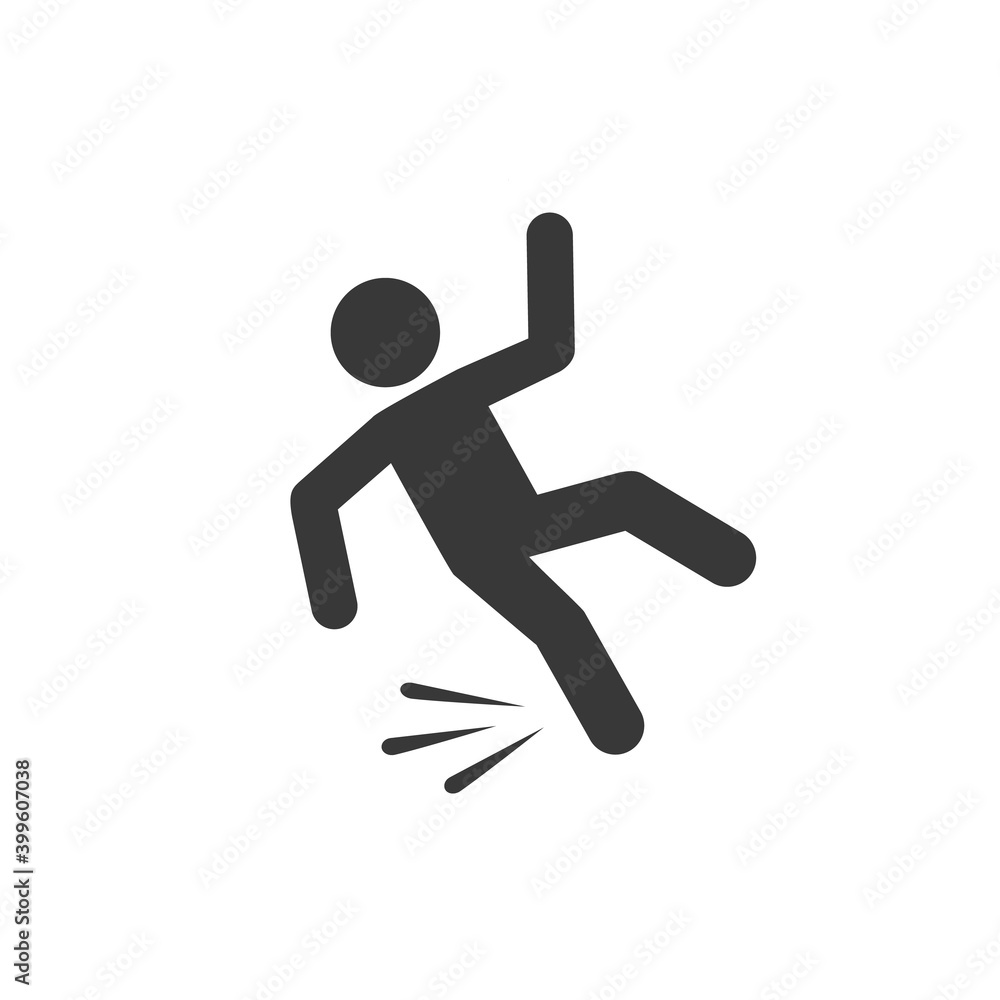 Fallen person vector icon isolated on white background