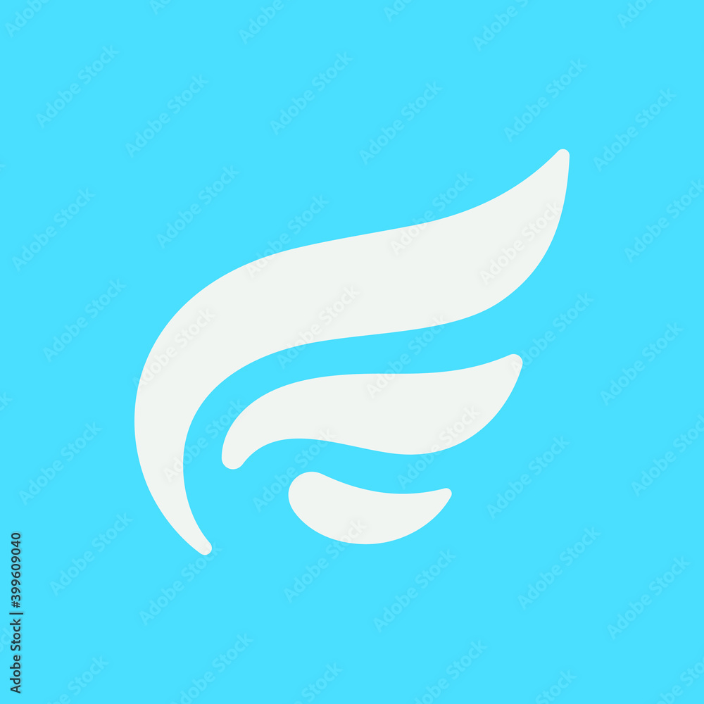 Wing Logo Symbol Vector With a Blue Background Wing Logo Symbol Vector With a Blue Background