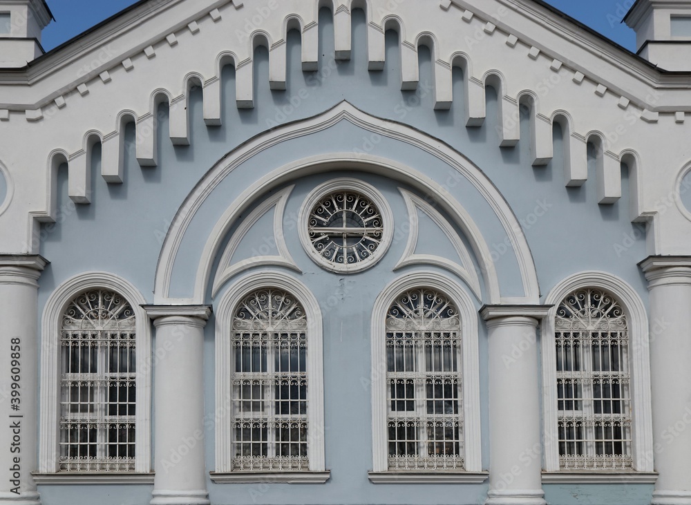 Facade decoration of the Ascension Church in Kalyazin, Tver region