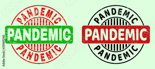 Fotografia PANDEMIC bicolor round imprints with scratched texture