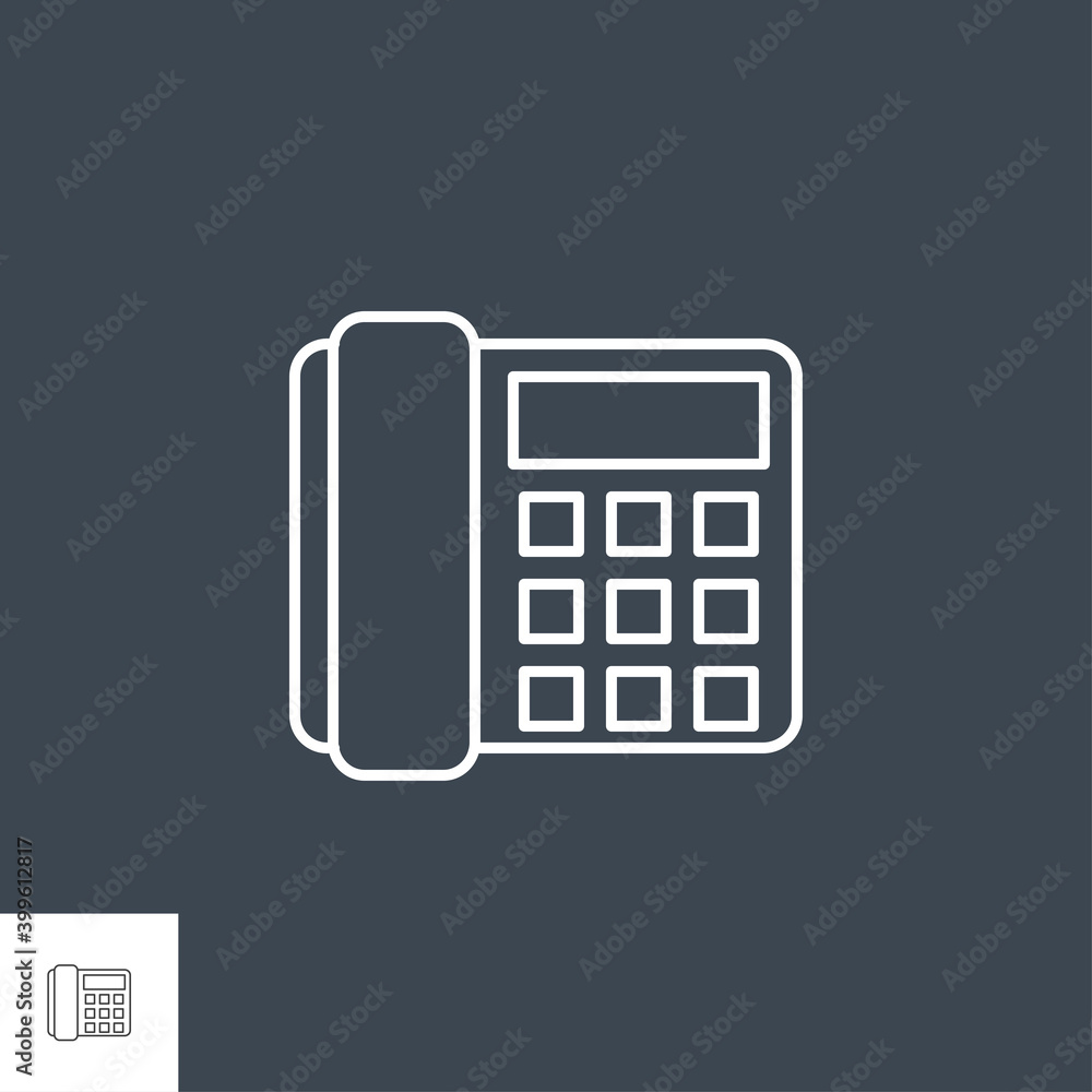 Office Phone Related Vector Line Icon. Isolated on Black Background. Editable Stroke. Office Phone Related Vector Line Icon. Isolated on Black Background. Editable Stroke.