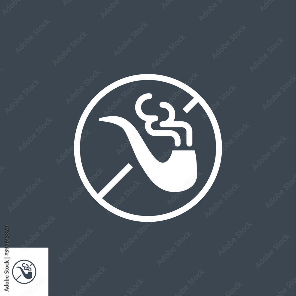 No Smoking related vector glyph icon. Isolated on black background. Vector illustration. No Smoking related vector glyph icon. Isolated on black background. Vector illustration.