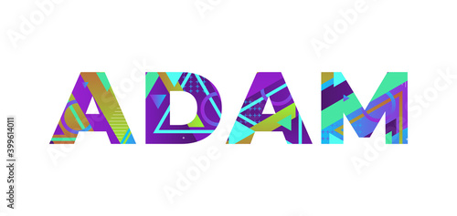 Slika na platnu Adam Concept Retro Colorful Word Art Illustration