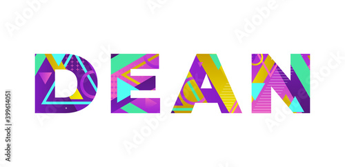 Dean Concept Retro Colorful Word Art Illustration