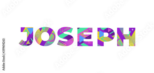 Joseph Concept Retro Colorful Word Art Illustration