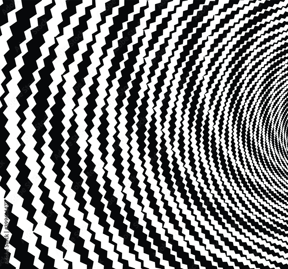 Abstract pattern. Texture with wavy, billowy lines. Optical art background. Wave design black and white. Digital image with a psychedelic stripes. Vector illustration Abstract pattern. Texture with wavy, billowy lines. Optical art background. Wave design black and white. Digital image with a psychedelic stripes. Vector illustration