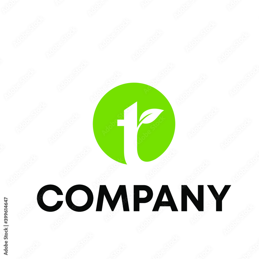 Letter T leaf logo Letter T leaf logo