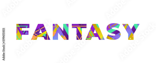 Fantasy Concept Retro Colorful Word Art Illustration