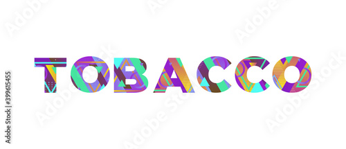 Tobacco Concept Retro Colorful Word Art Illustration