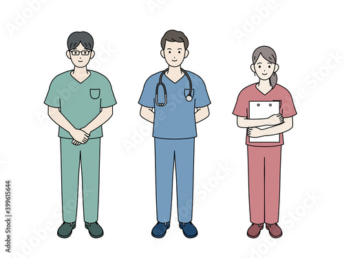 外科医　医者　獣医　男女　全身