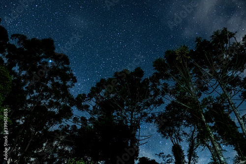 sky with clouds and stars