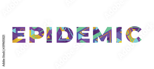 Epidemic Concept Retro Colorful Word Art Illustration