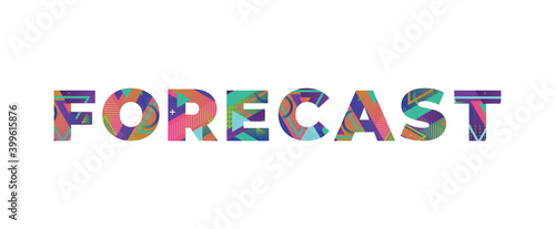 Forecast Concept Retro Colorful Word Art Illustration