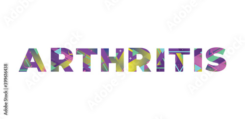 Arthritis Concept Retro Colorful Word Art Illustration