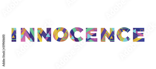 Innocence Concept Retro Colorful Word Art Illustration