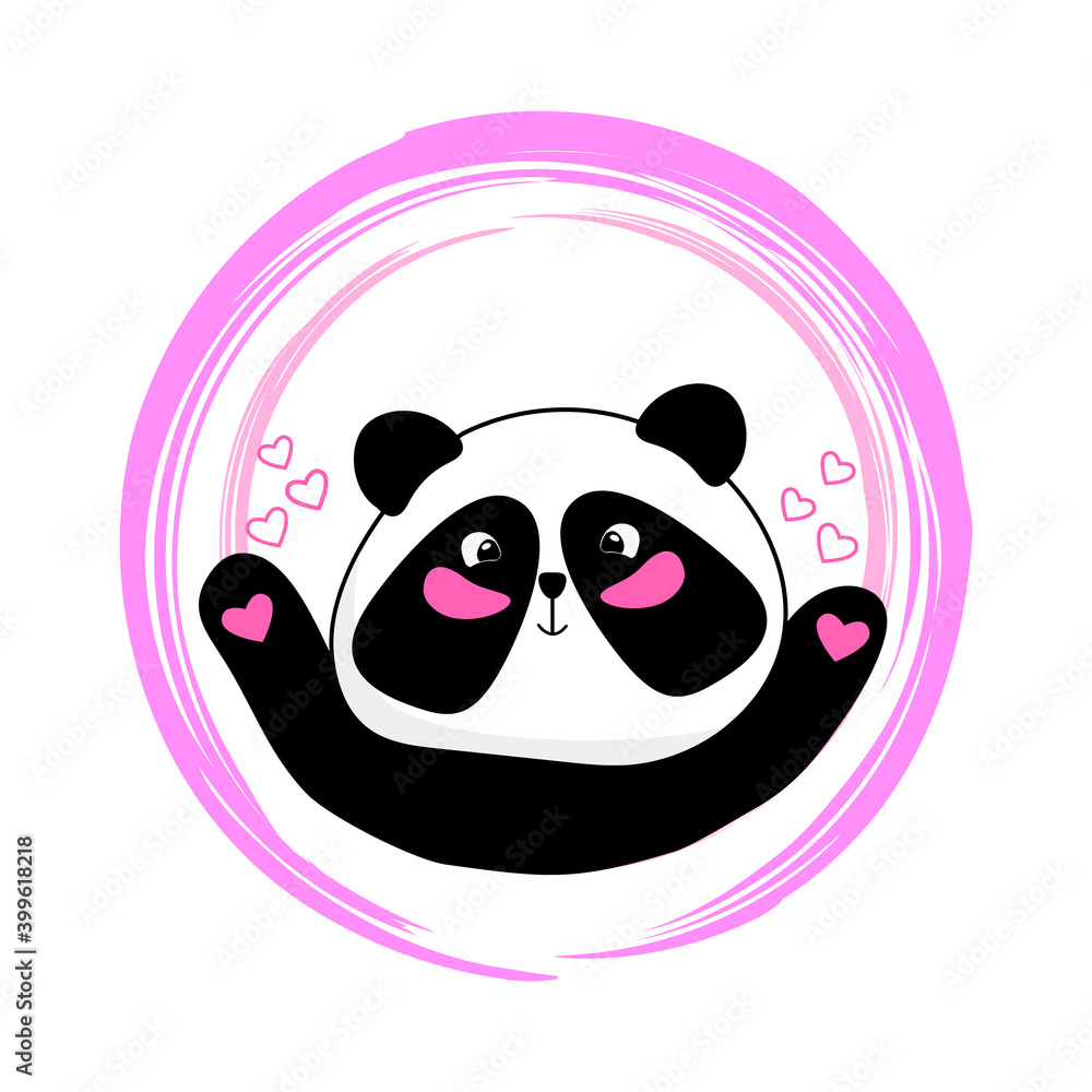 Fototapeta premium panda beautician make patch vector