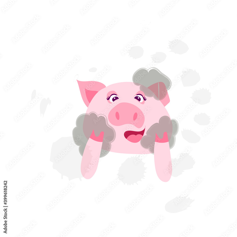 pig beautician washes his face making a mask pig beautician washes his face making a mask