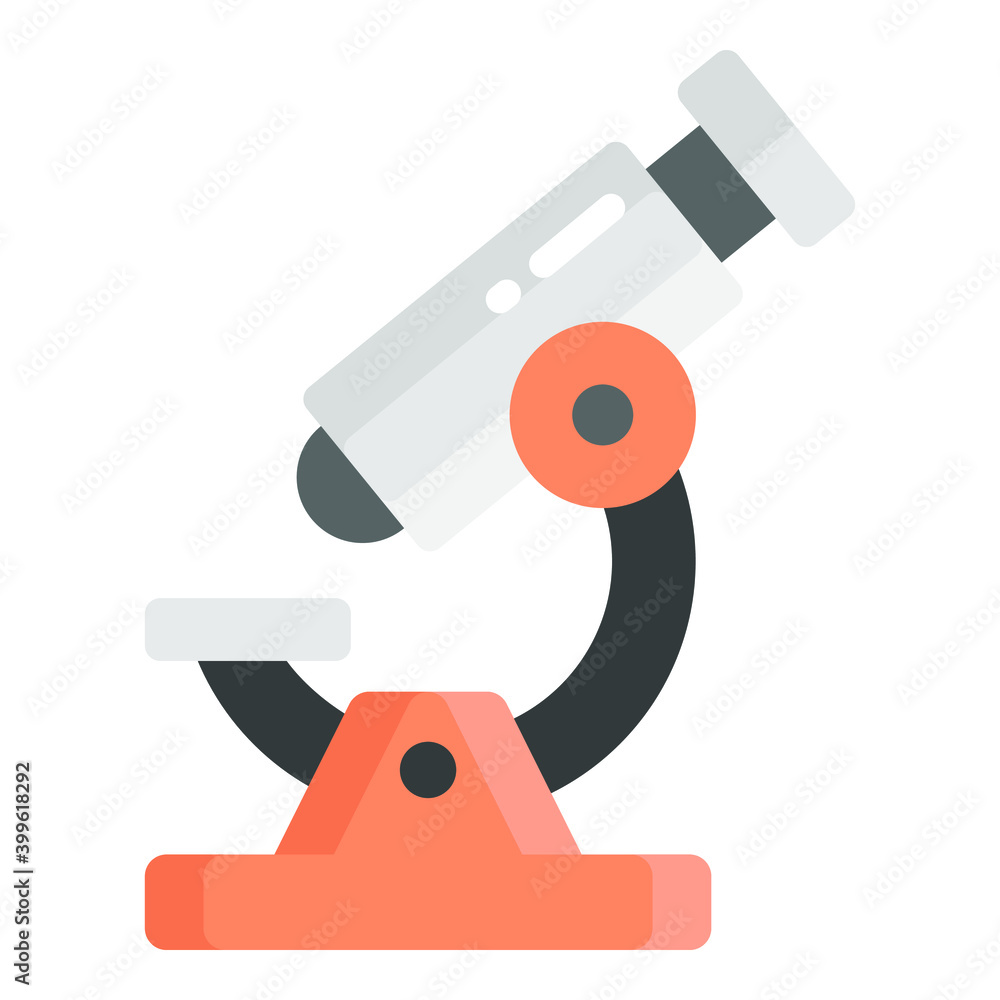 microscope flat icon, school and education icon microscope flat icon, school and education icon