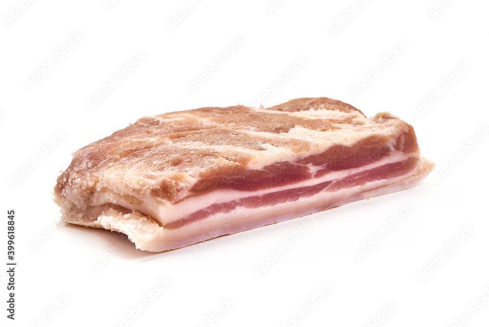 Pork bacon, isolated on white background Pork bacon, isolated on white background