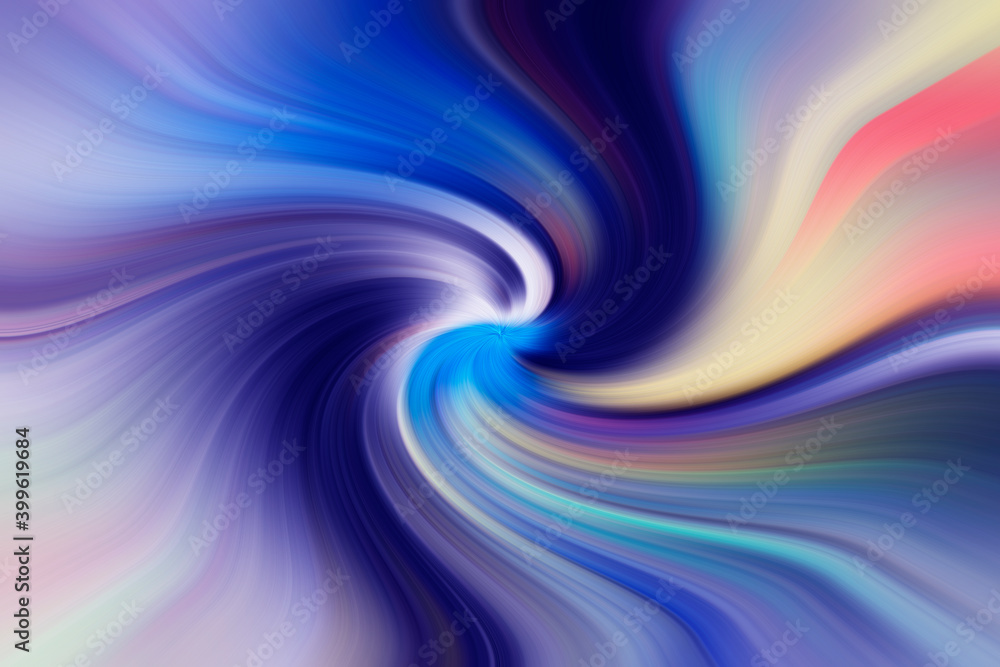 Fototapeta premium Set of swirls of different colors towards the center. Contemporary art graphics. Trendy abstract wallpaper for your desktop.