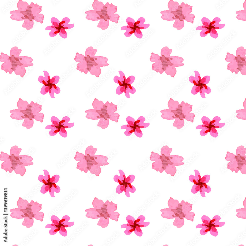 Obraz premium red flowers pattern watercolor work